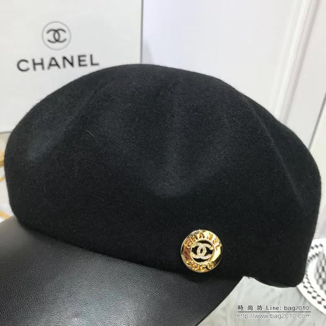 CHANEL香奈兒 秋冬新品 高端原版最新貝雷帽 百搭八角帽 皮帽簷鴨舌帽 LLWJ7001